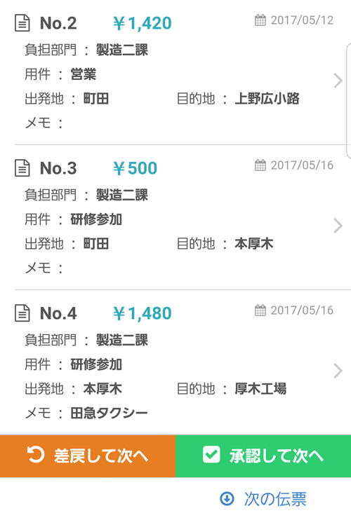交通費精算(承認)